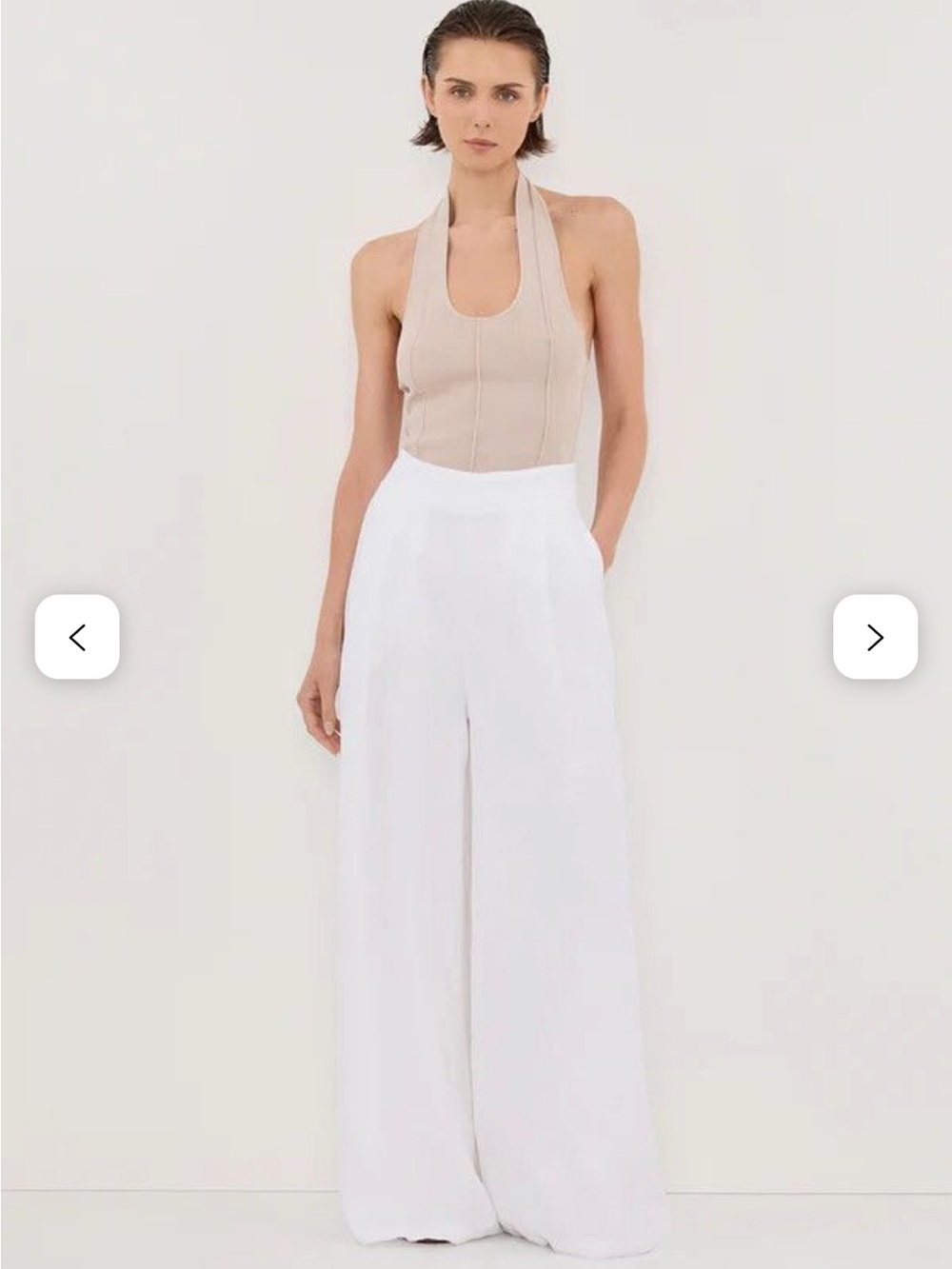 DISSH White Wide Leg Linen Pants NWT - Picture 3 of 5